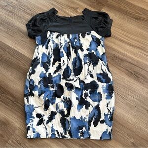 Caixuan Blue White Floral Babydoll Style Dress Women Size 5